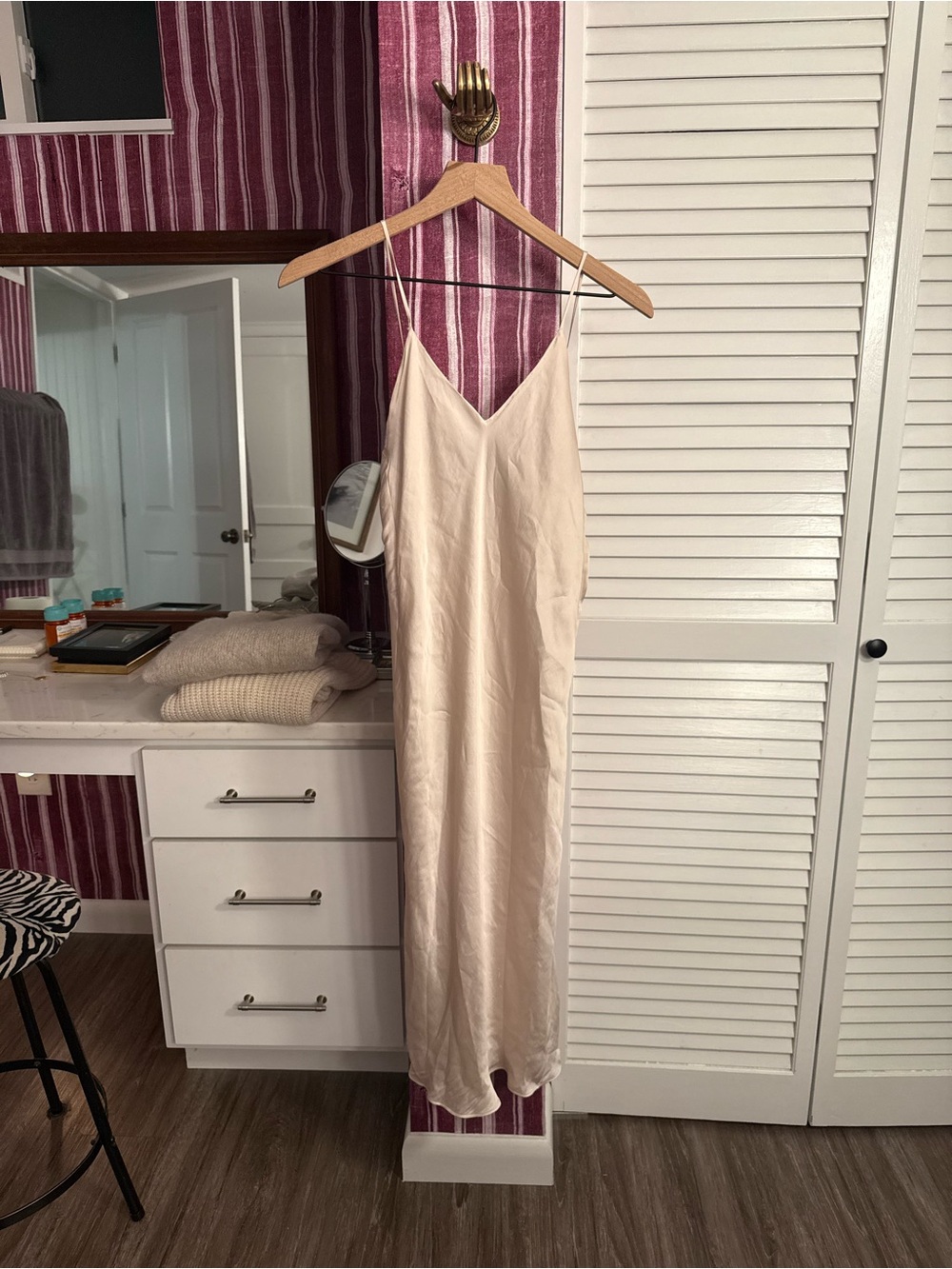 Banana Republic Cream Satin Slip Dress